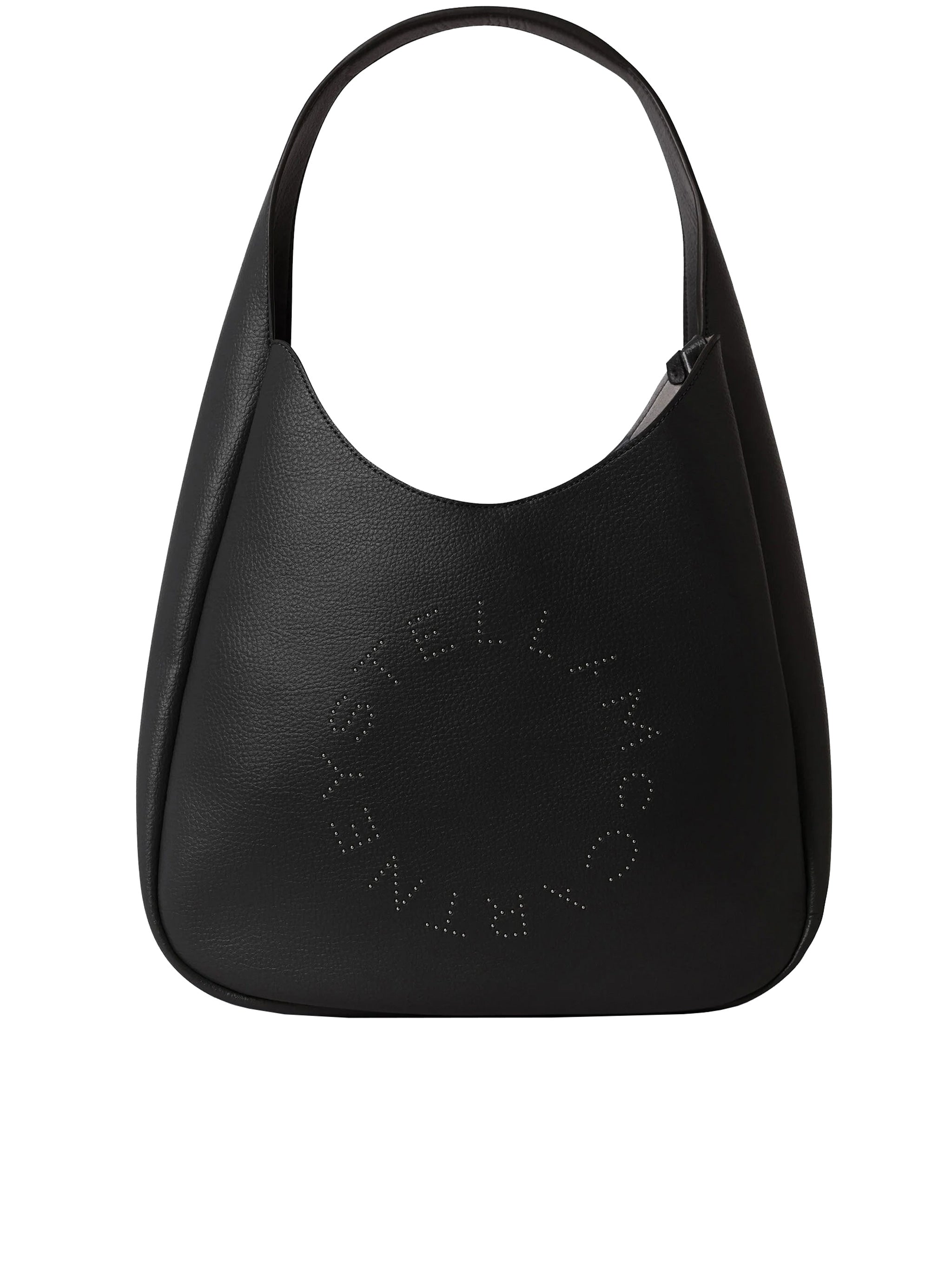 Black Large Hobo Eco Grainy Shoulder Bag