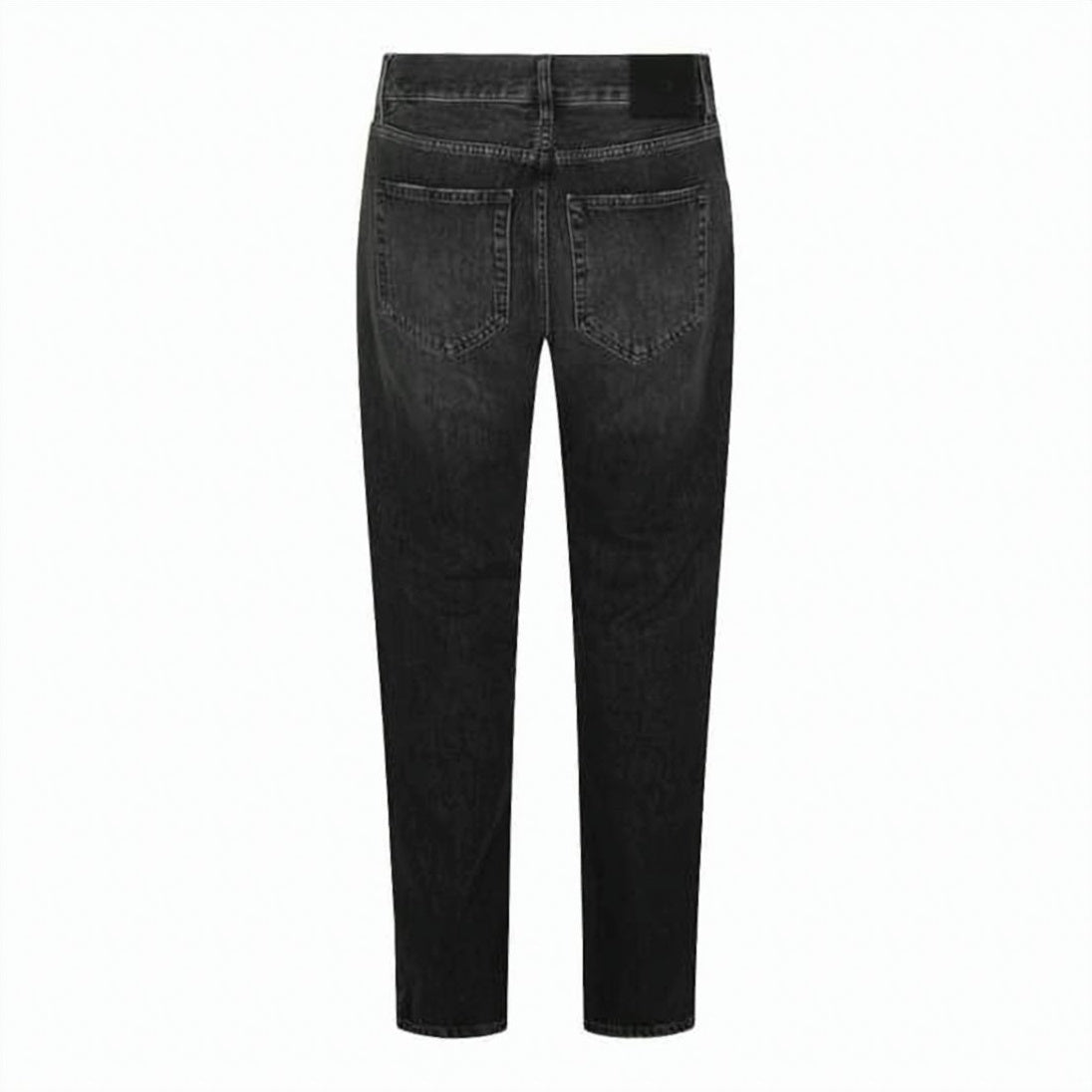 Washed Black Five-Pocket Denim Pants with Classic Fit
