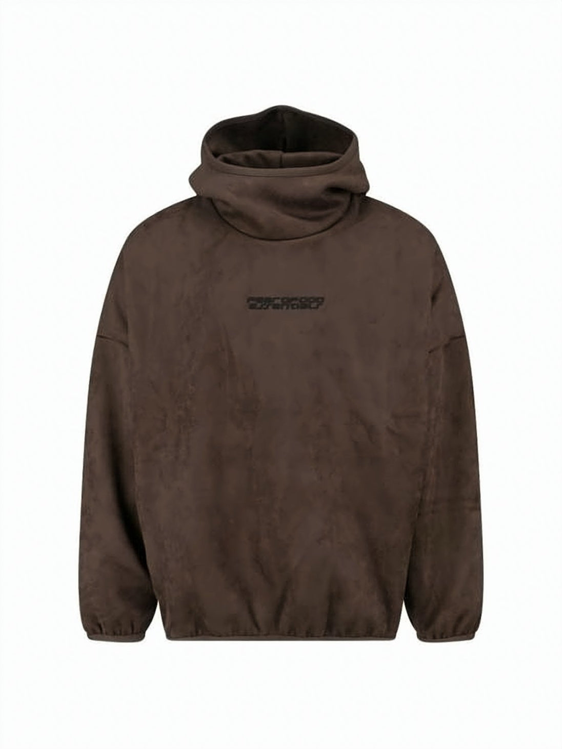 Plush Textured Hoodie With Turtleneck
