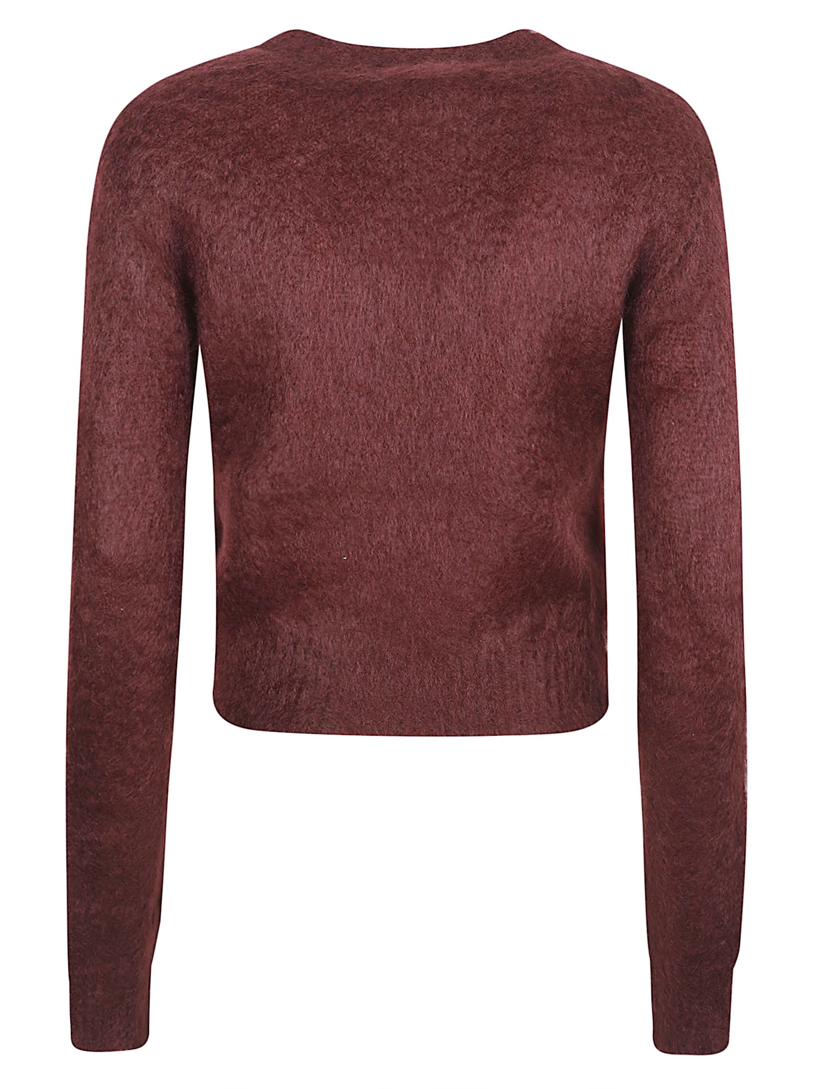 Cropped Knit Top in Rich Burgundy with Plush Texture