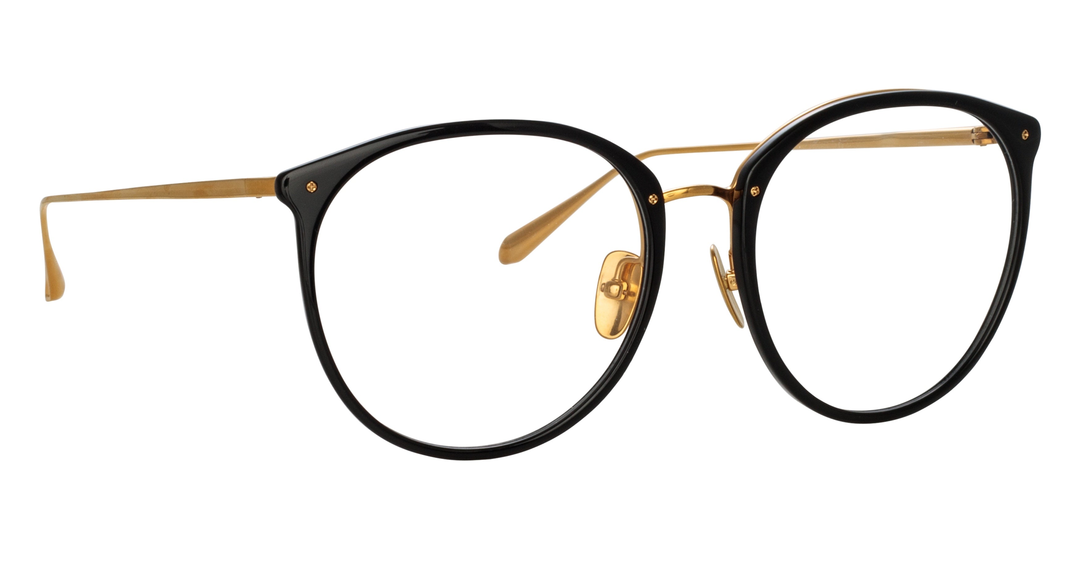 Lfl Round Frame Eyeglasses with Black Acetate Front