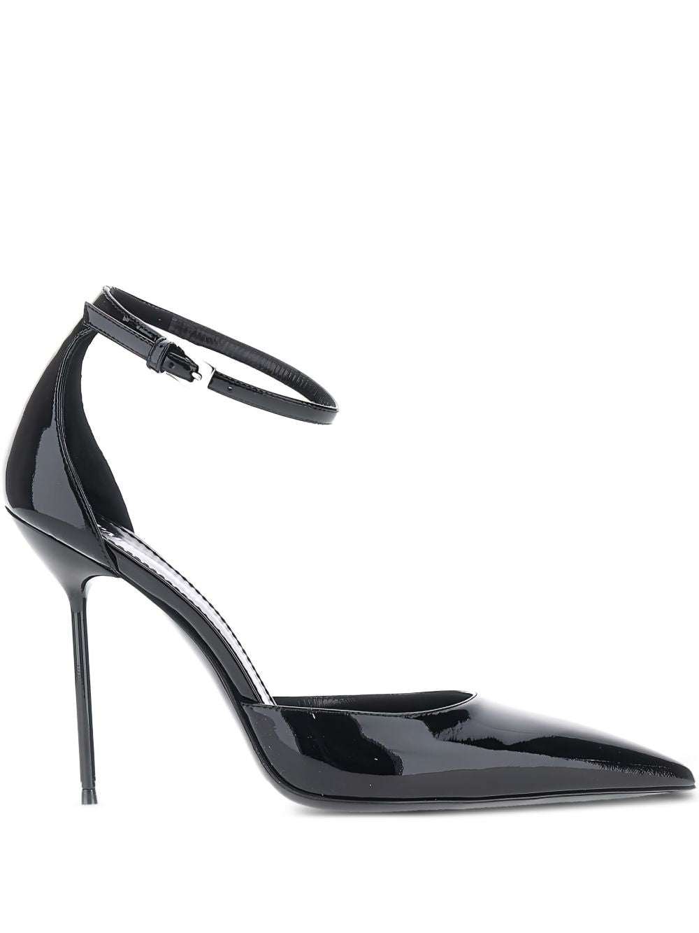 Pointed-Toe High Heel Pumps With Ankle Strap
