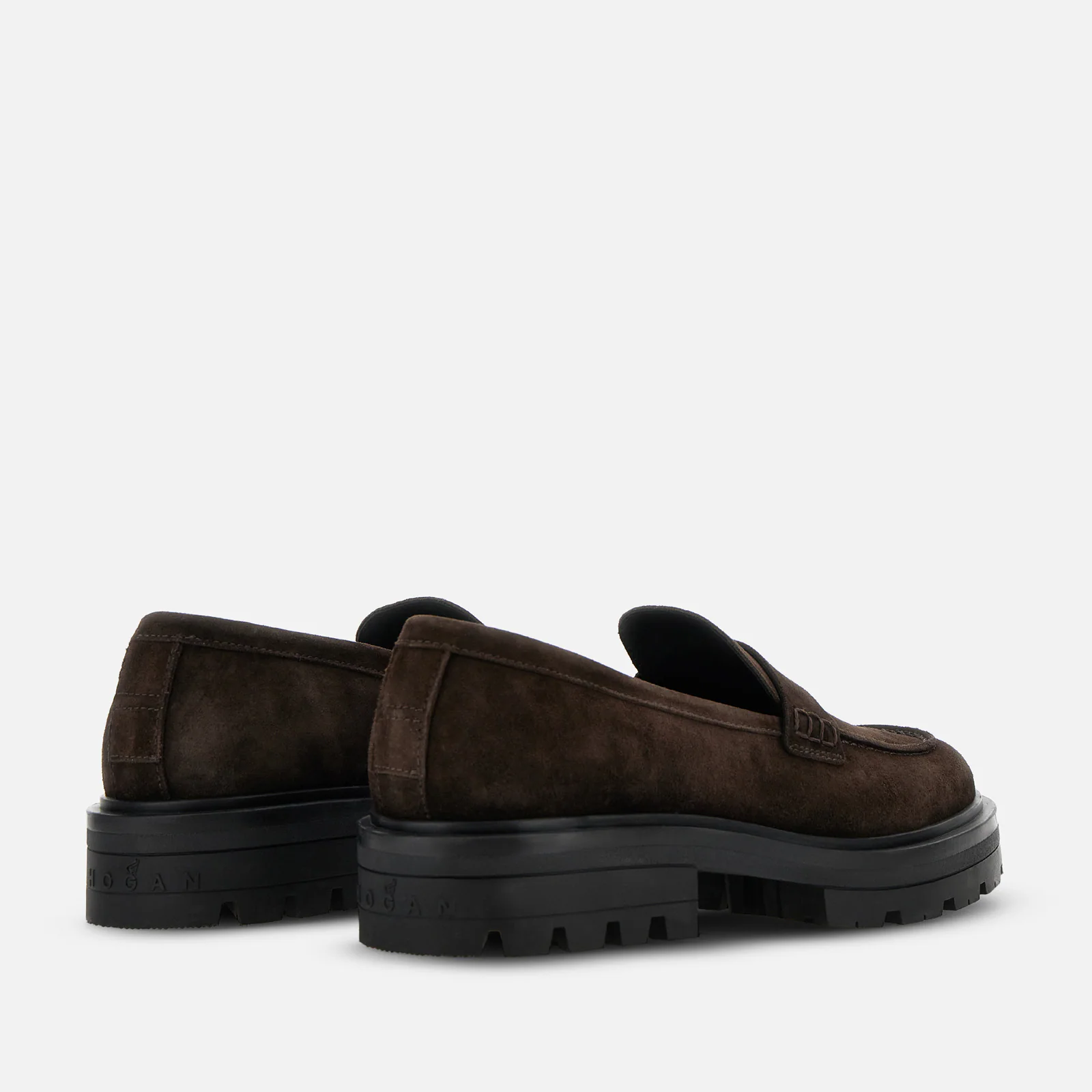 Elegant Brown Suede Moccasins With Rubber Sole