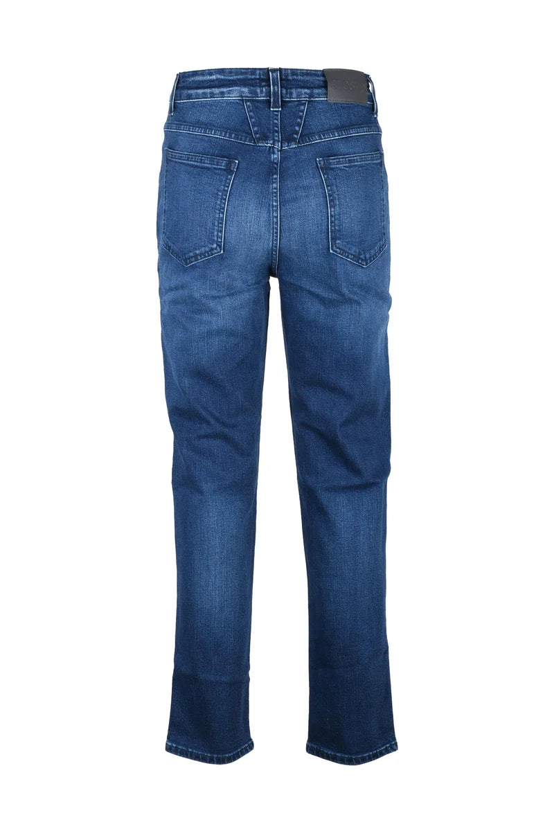Mid-Rise Cropped Blue Jeans