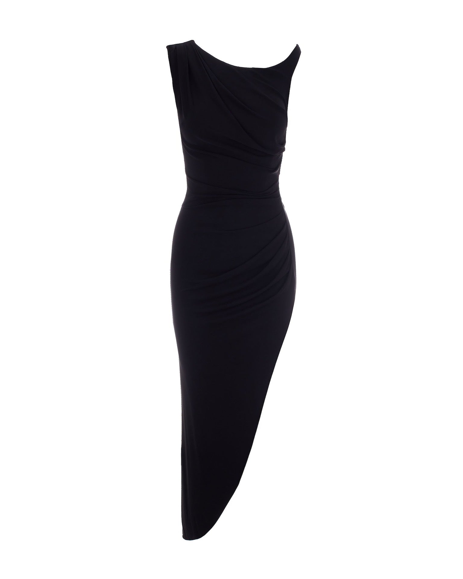 Black Jersey Crêpe Dress With Jewel Strap