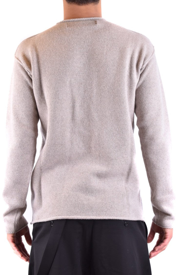 Beige Cashmere-Wool Blend Knit Sweater