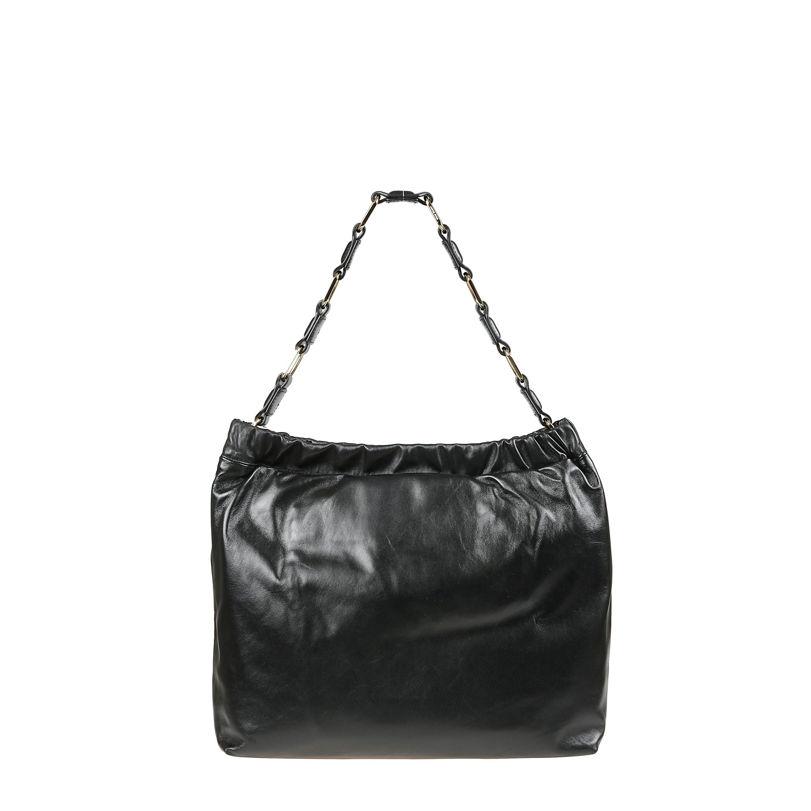Lambskin Shoulder Bag with Interlaced Gold-tone Hardware