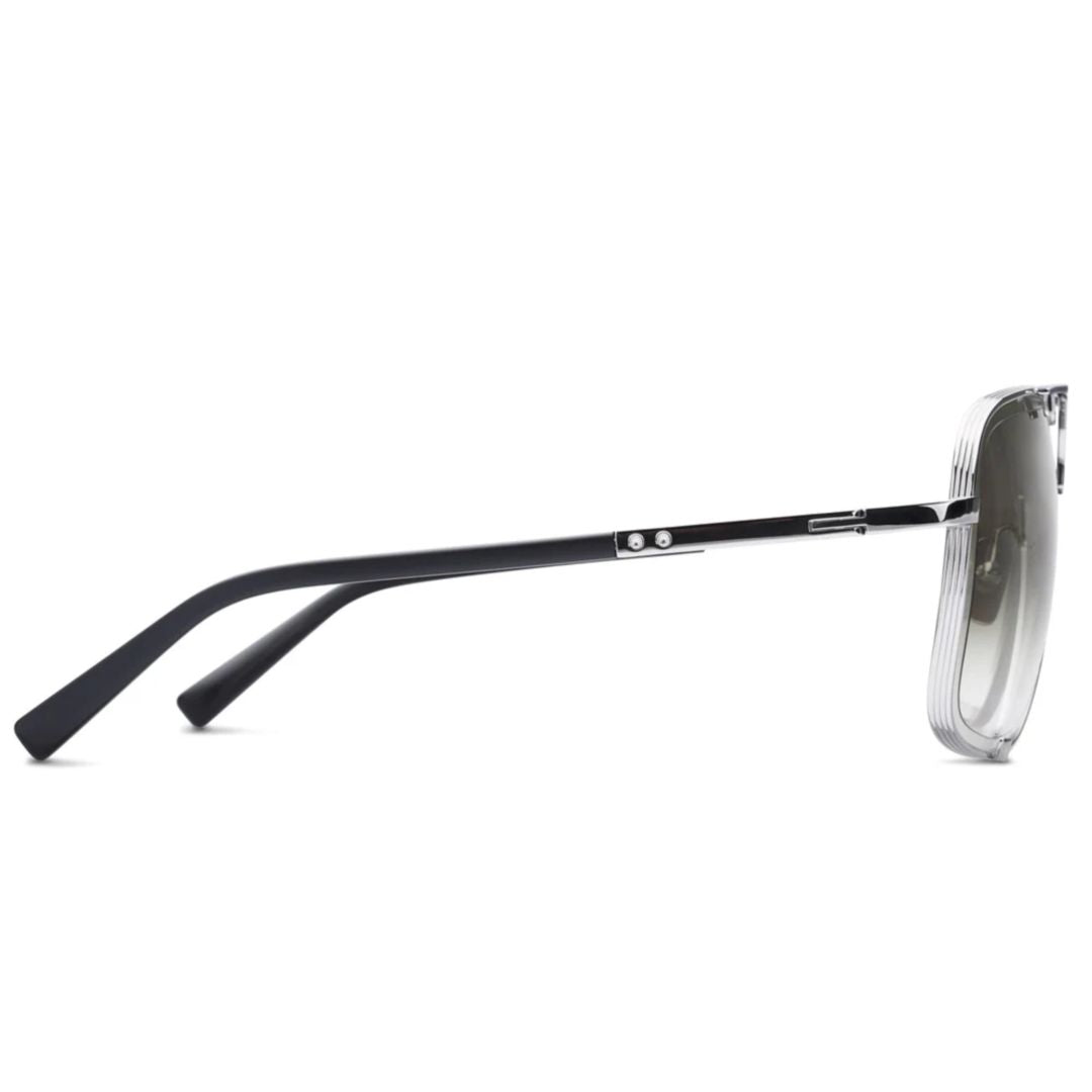 Mach-Five Bold Aviator-Style Sunglasses with Gradient Grey Lenses