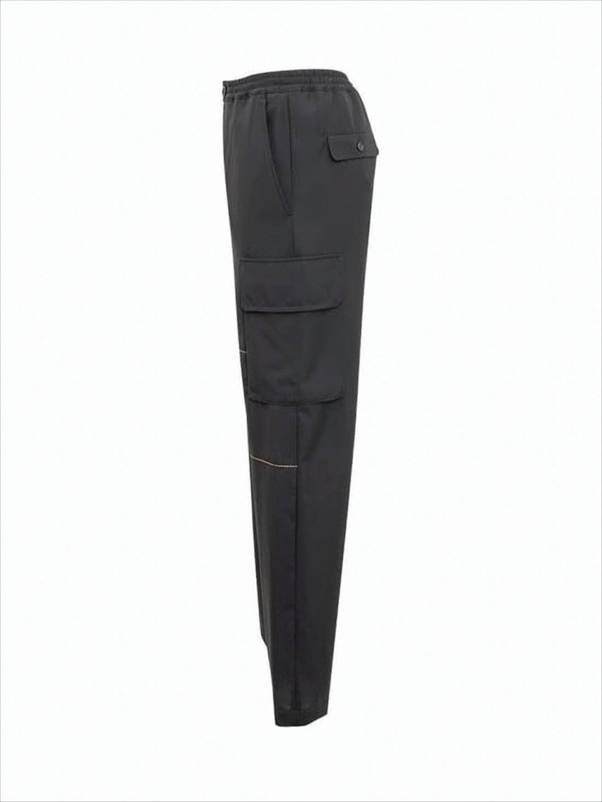 Structured Cargo Pants with Contrast Stitching