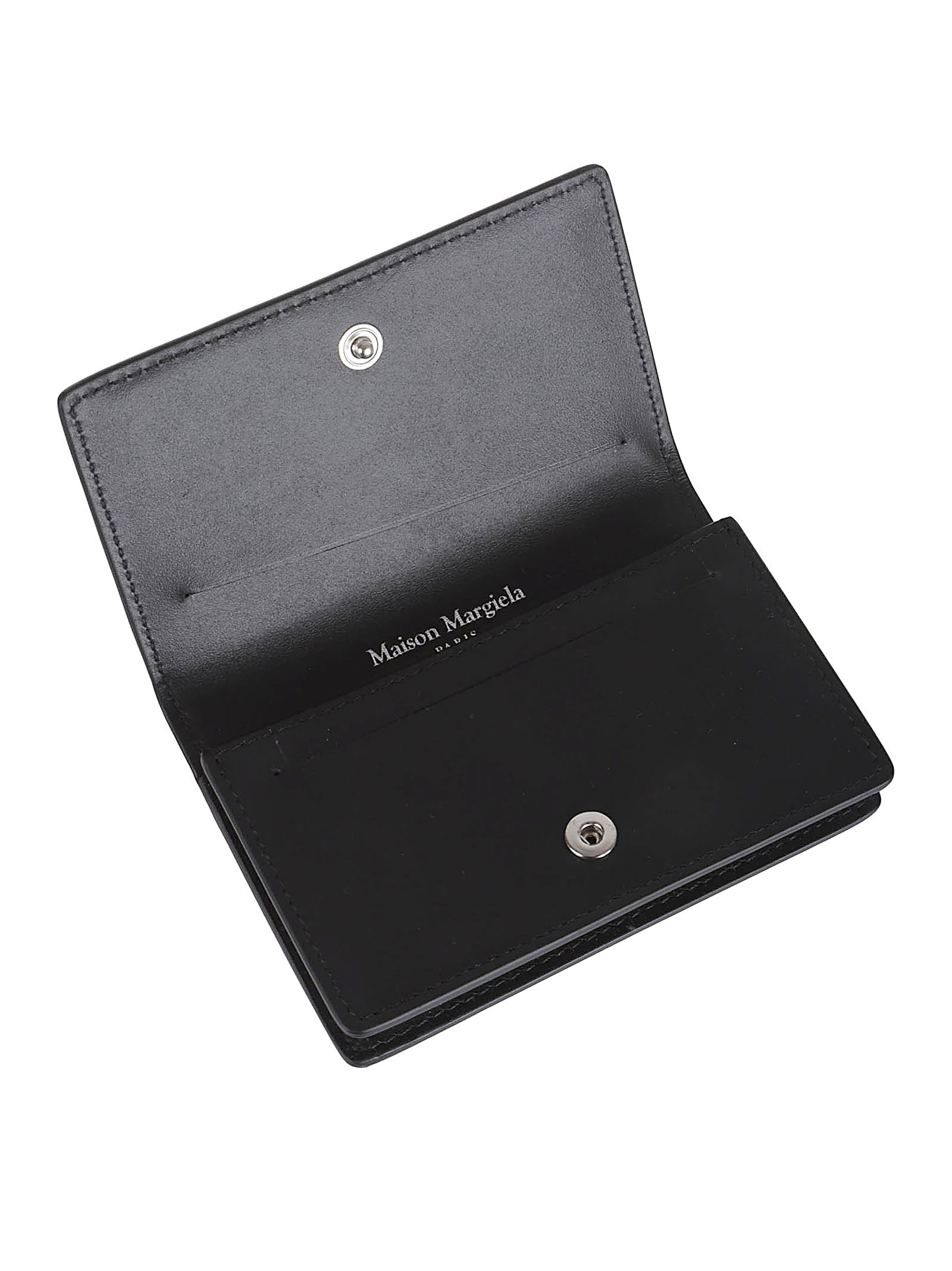 Textured Leather Wallet with Clip Closure