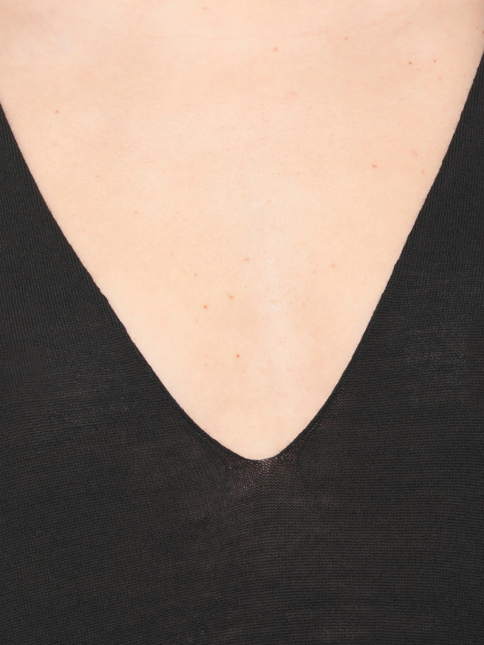 Black V Neck Fitted Top