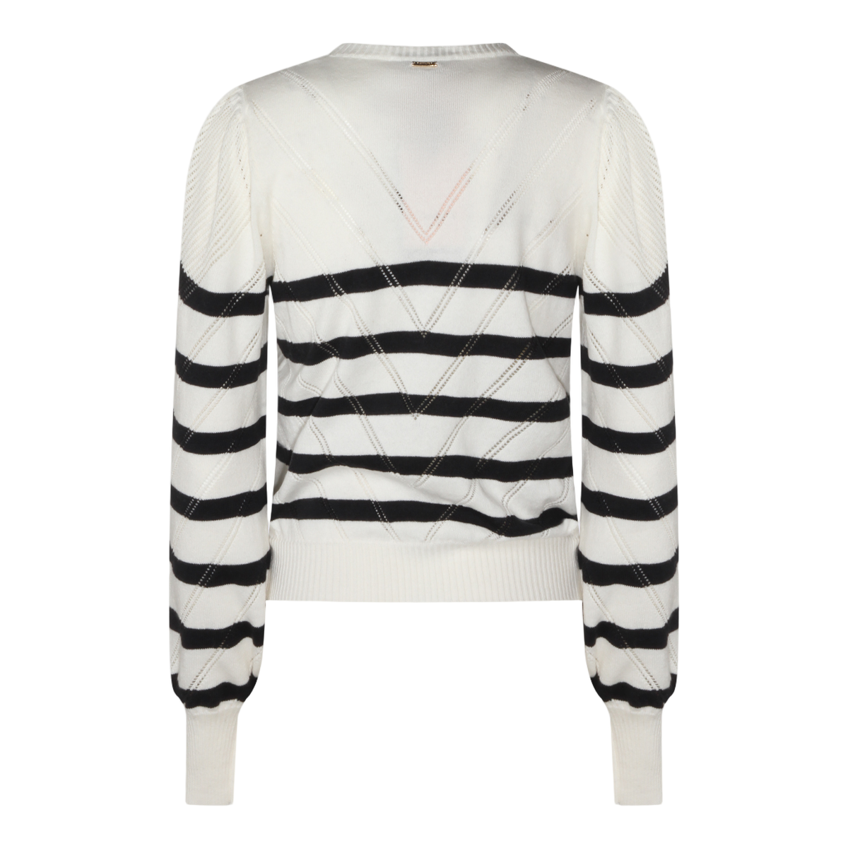 Lightweight Knit Sweater with Chevron Stripes
