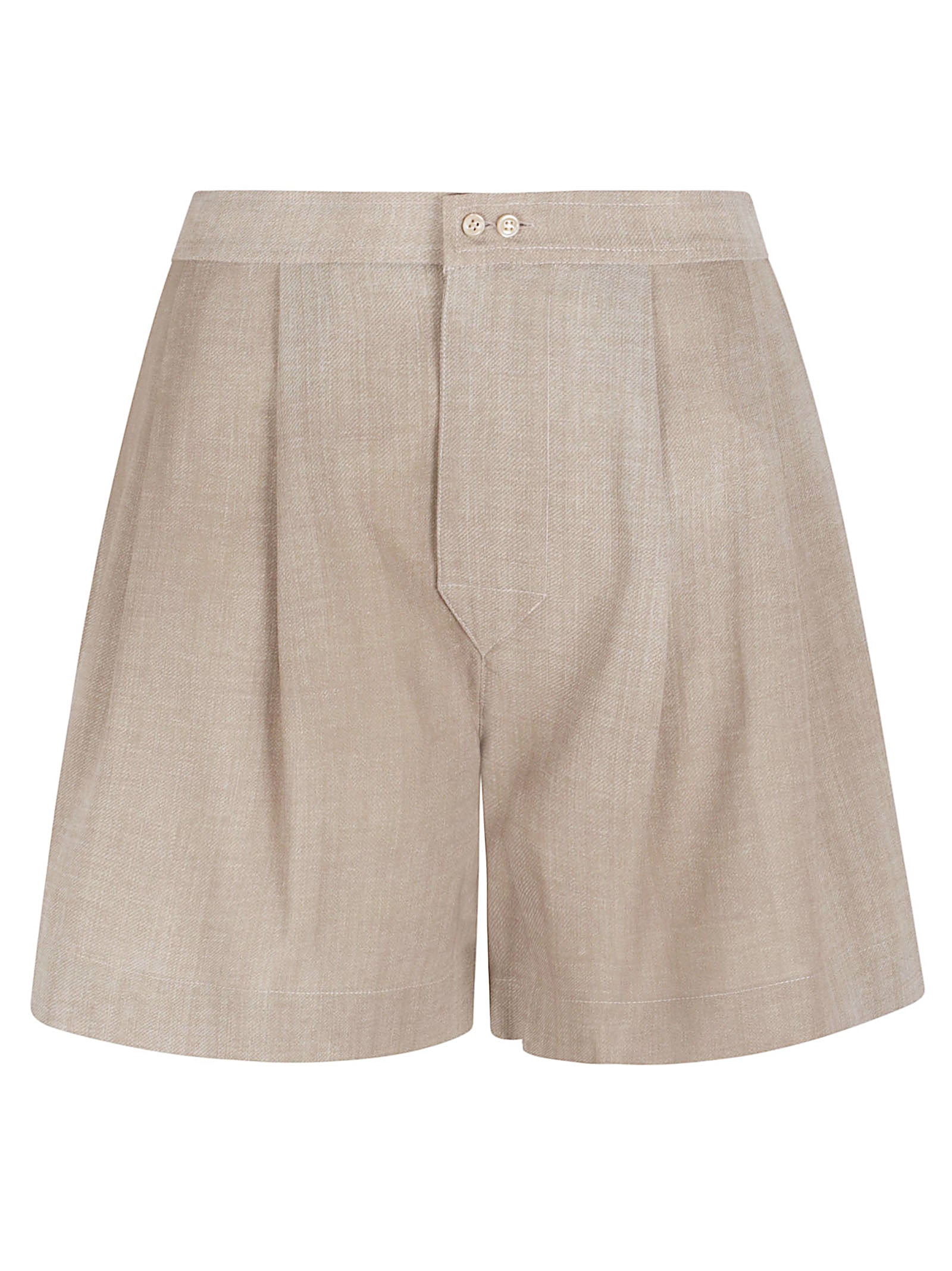 High-Waist Relaxed Fit Shorts with Textured Fabric