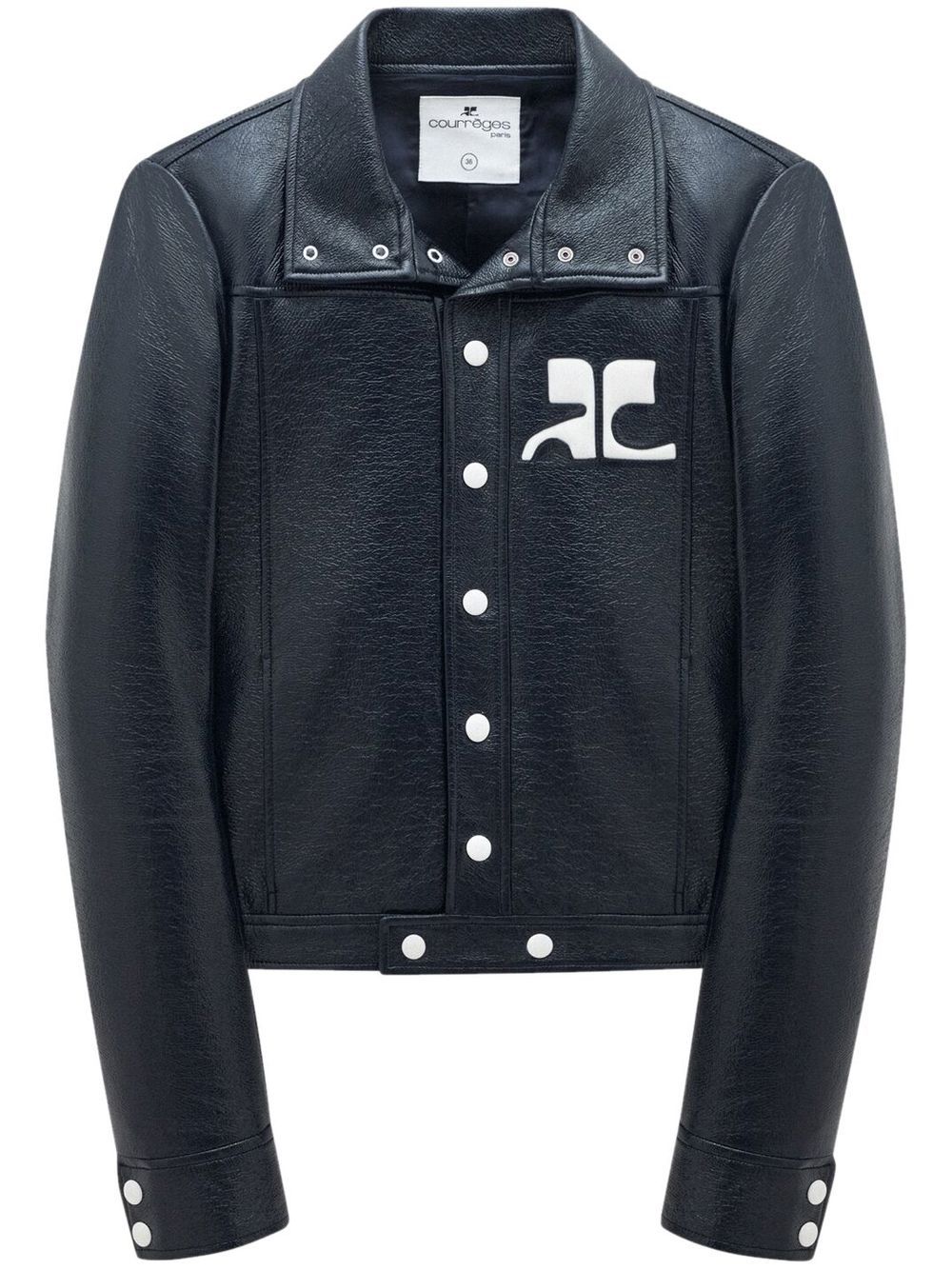 Cropped Black Jacket with Textured Finish