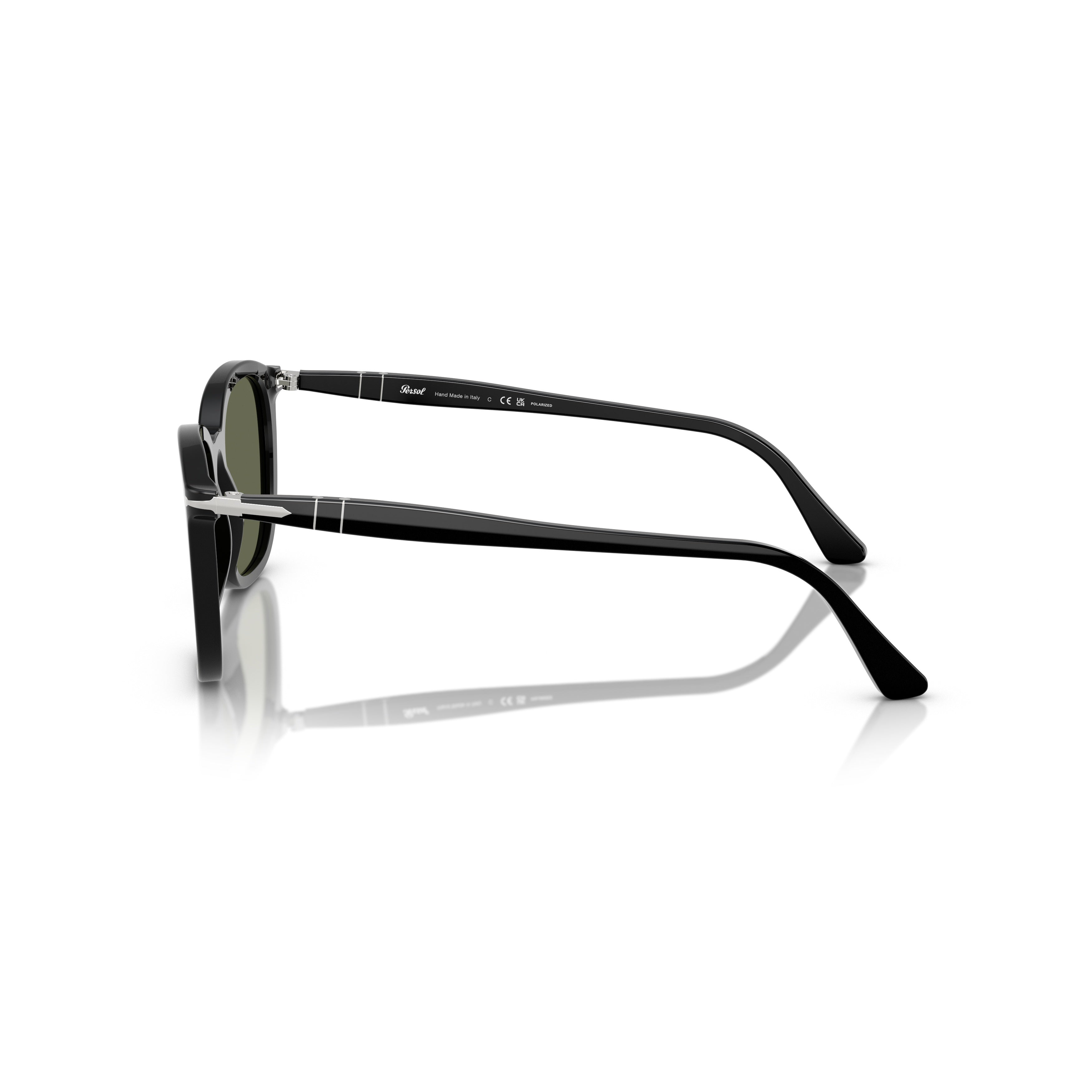 0po3355s Square Frame Sunglasses with Glossy Black Acetate