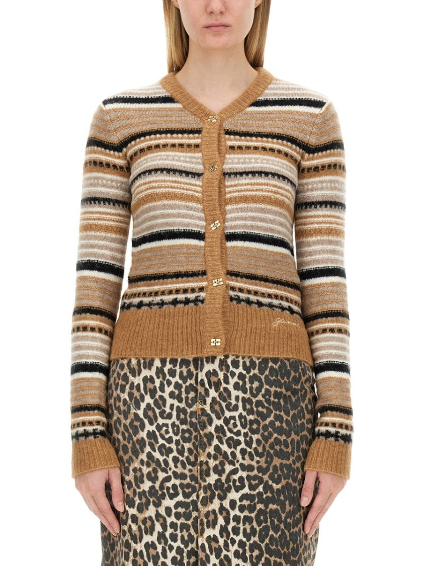 Cardigan With Stripe Pattern