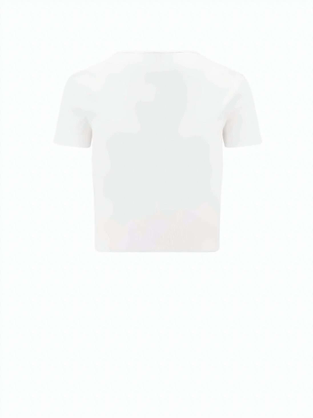 Ribbed Fendi Cropped Short-Sleeve Top