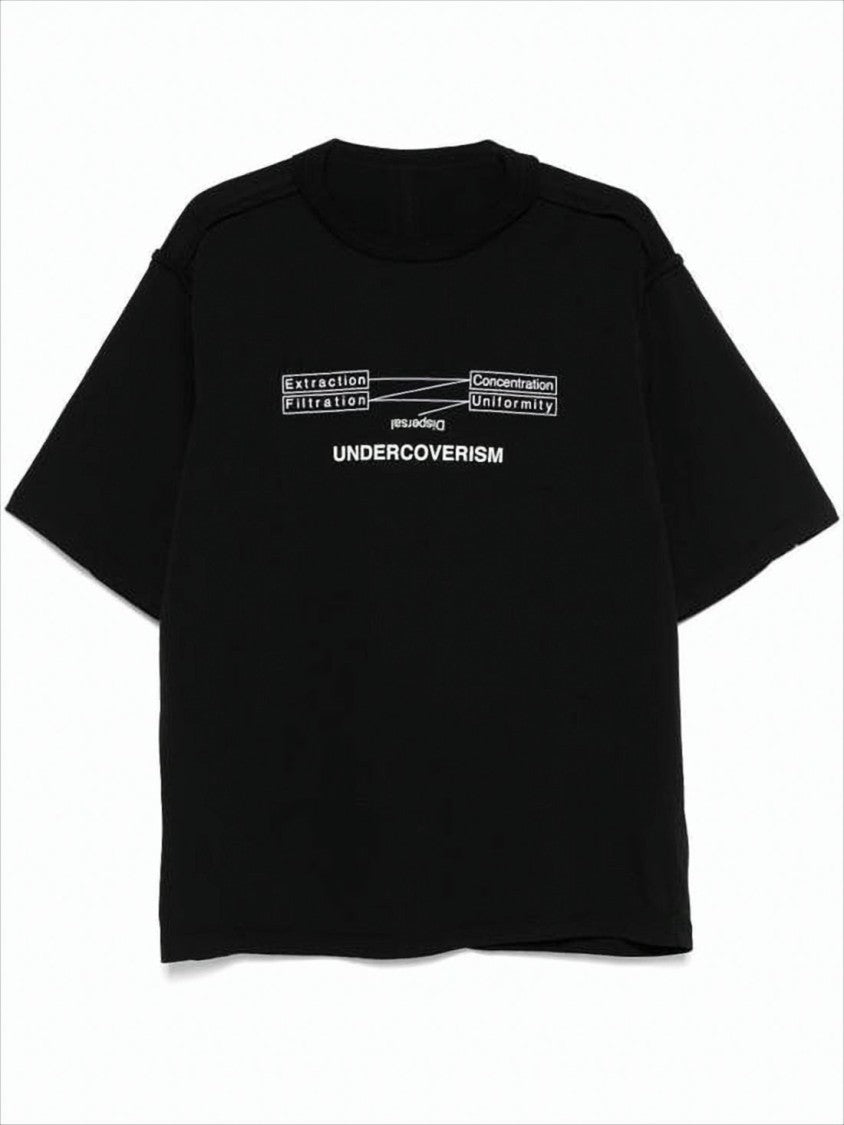 Boxy Black Short-Sleeve T-Shirt with Graphic Print