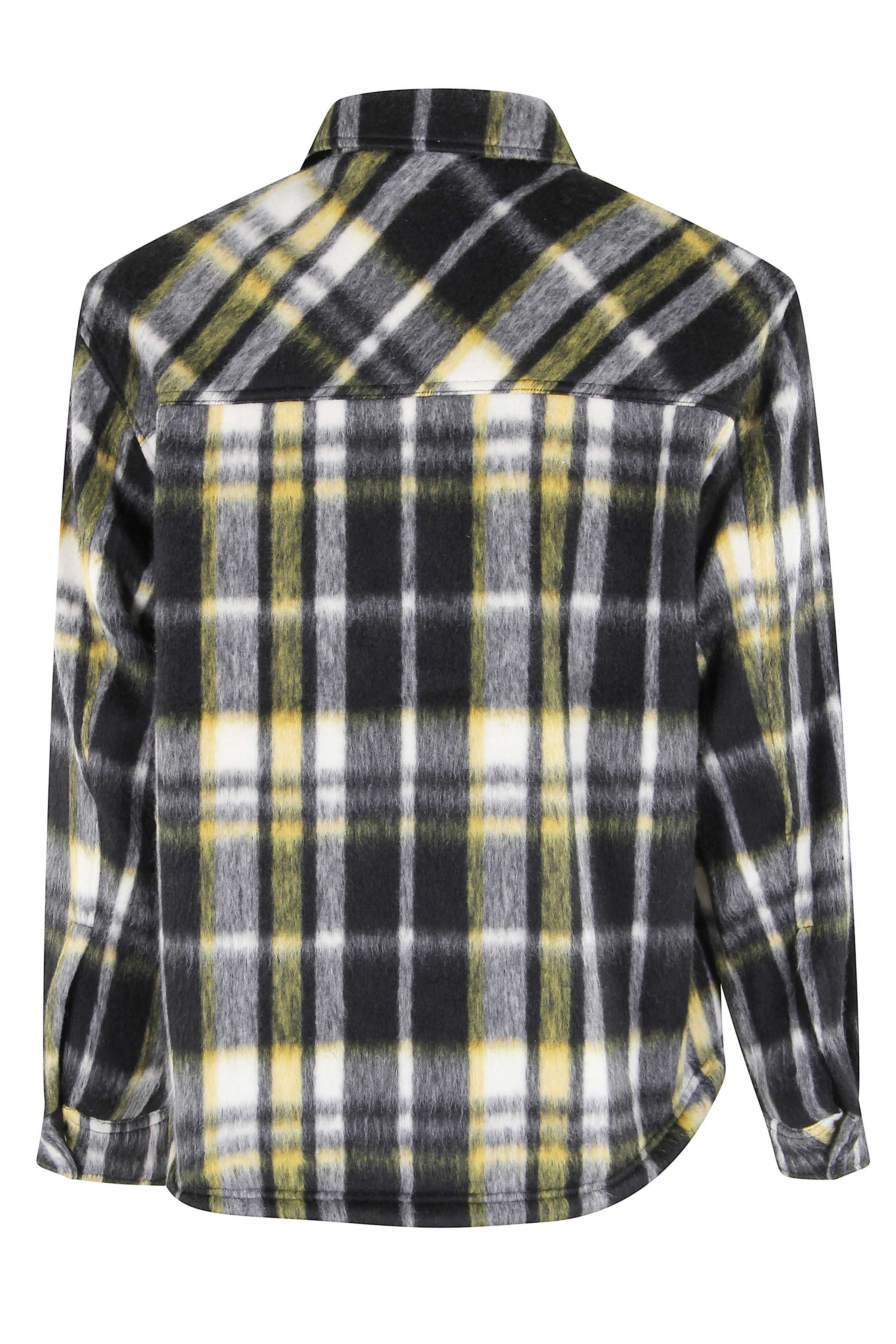 Textured Overshirt Jacket With Bold Plaid Pattern