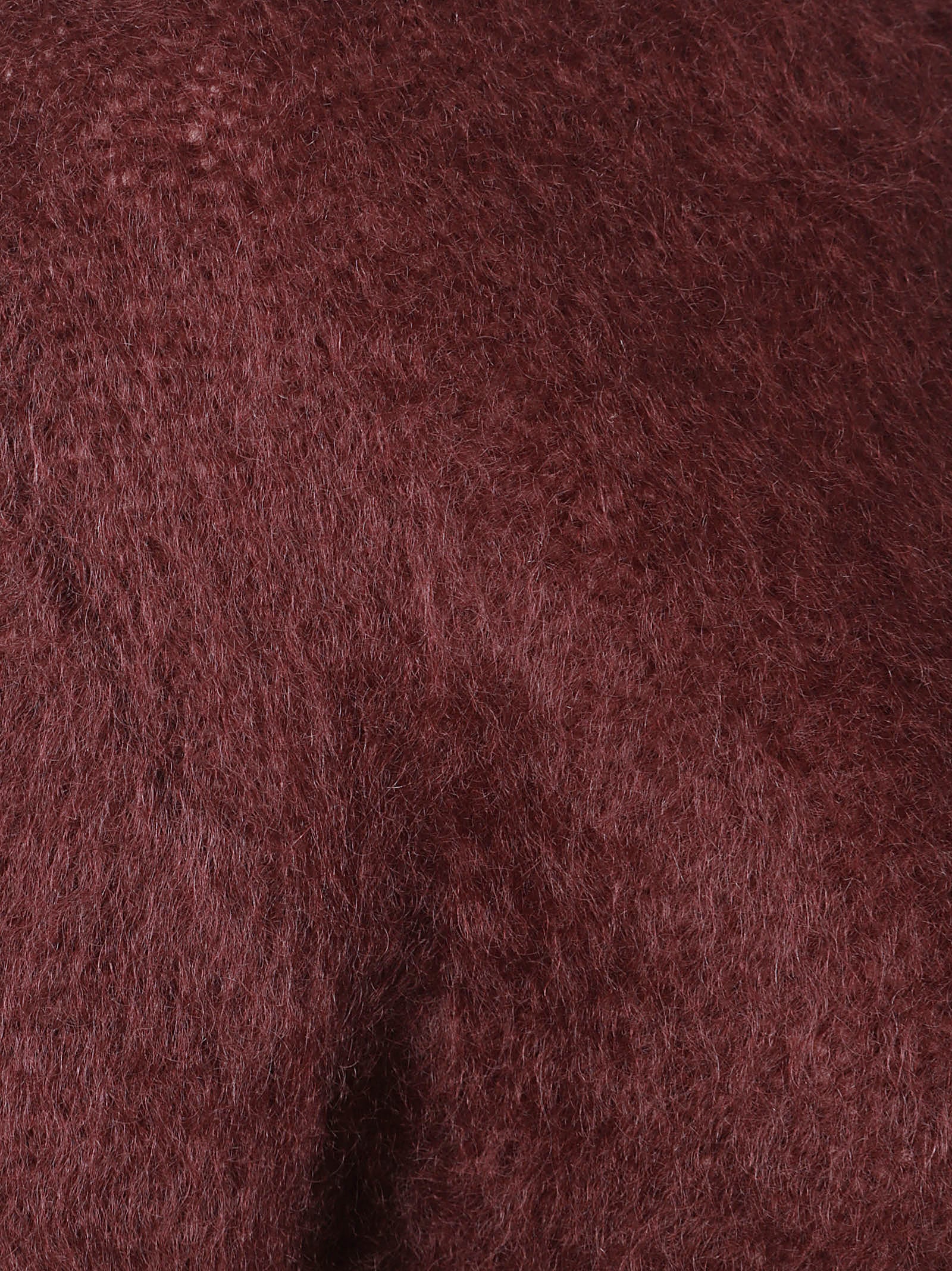Cropped Knit Top in Rich Burgundy with Plush Texture