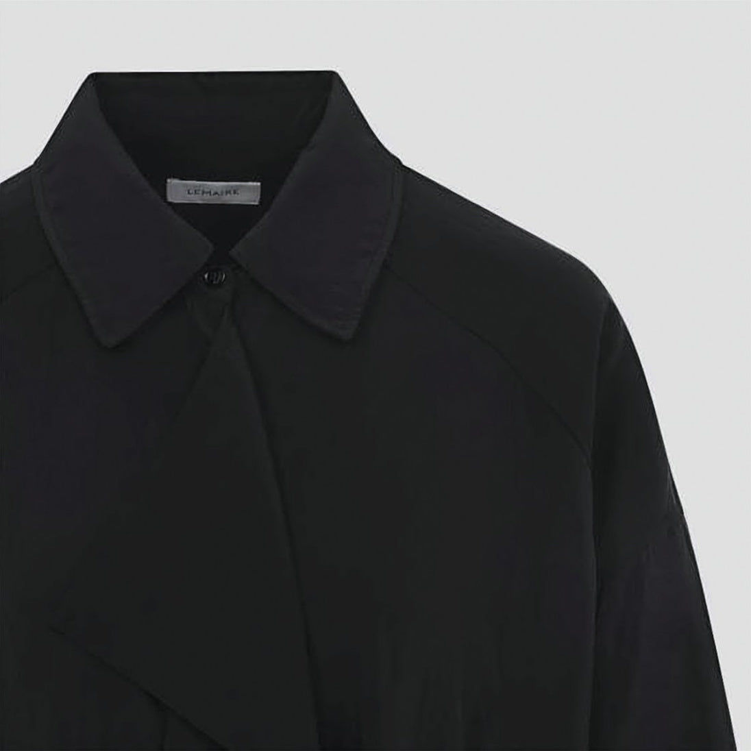 Asymmetrical Black Shirt Dress in Dry Silk