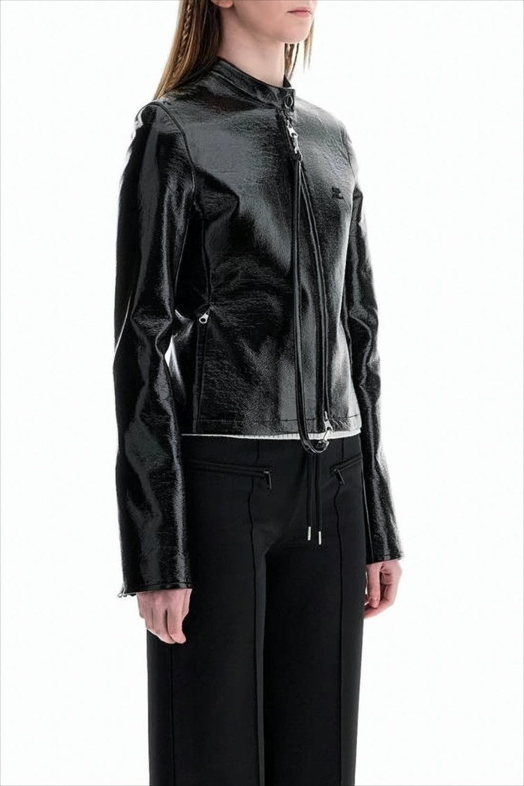 Black Leather-Like Jacket
