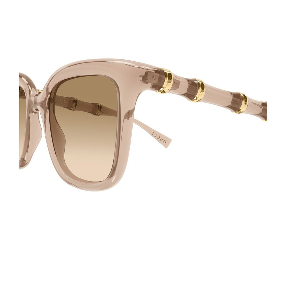 Butterfly-Shaped Transparent Acetate Sunglasses with Bamboo Motif GG2058S Linea Sign