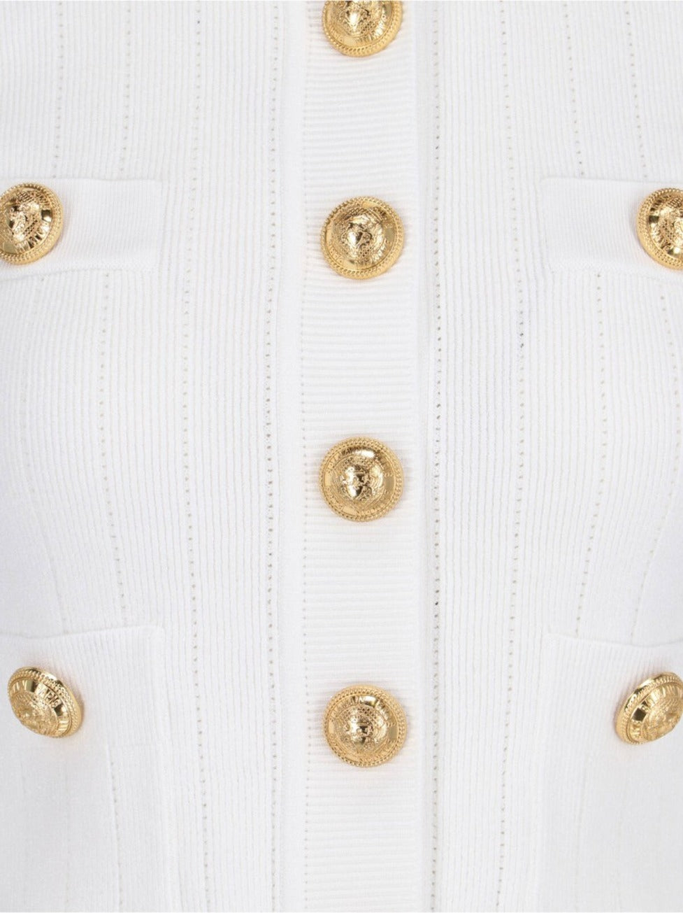 Decorative Button' Cardigan – White