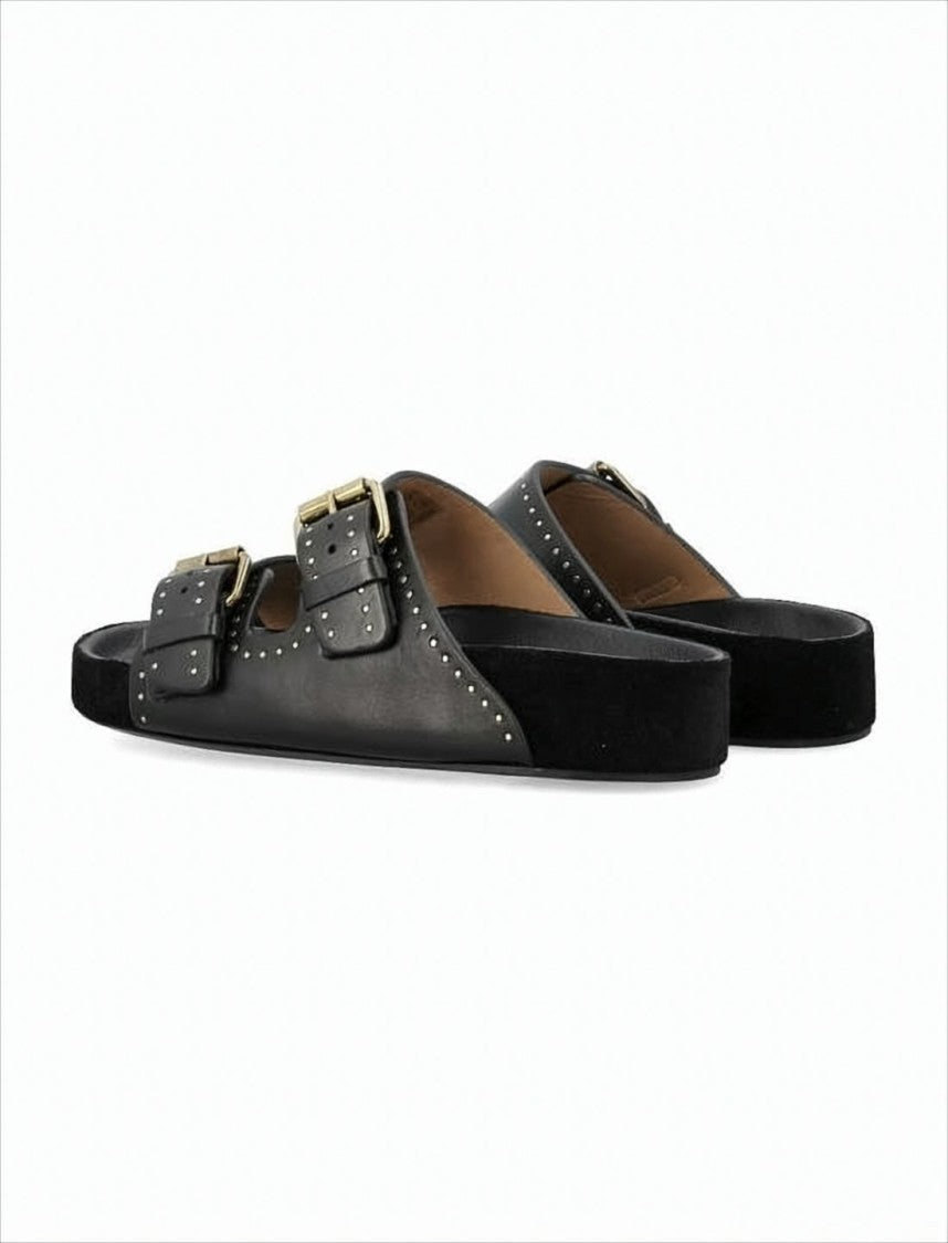 Slip-On Mules with Dual Buckled Straps