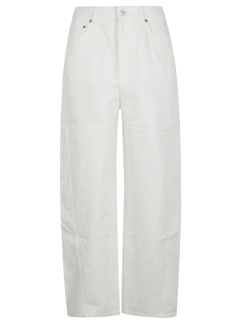 High-Waisted Denim Jeans With Engraved Button