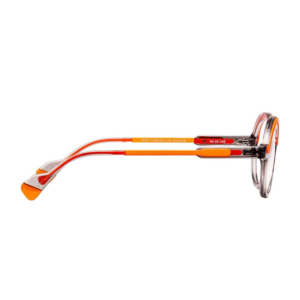 Arcus Contemporary Round Sunglasses With Orange Accents