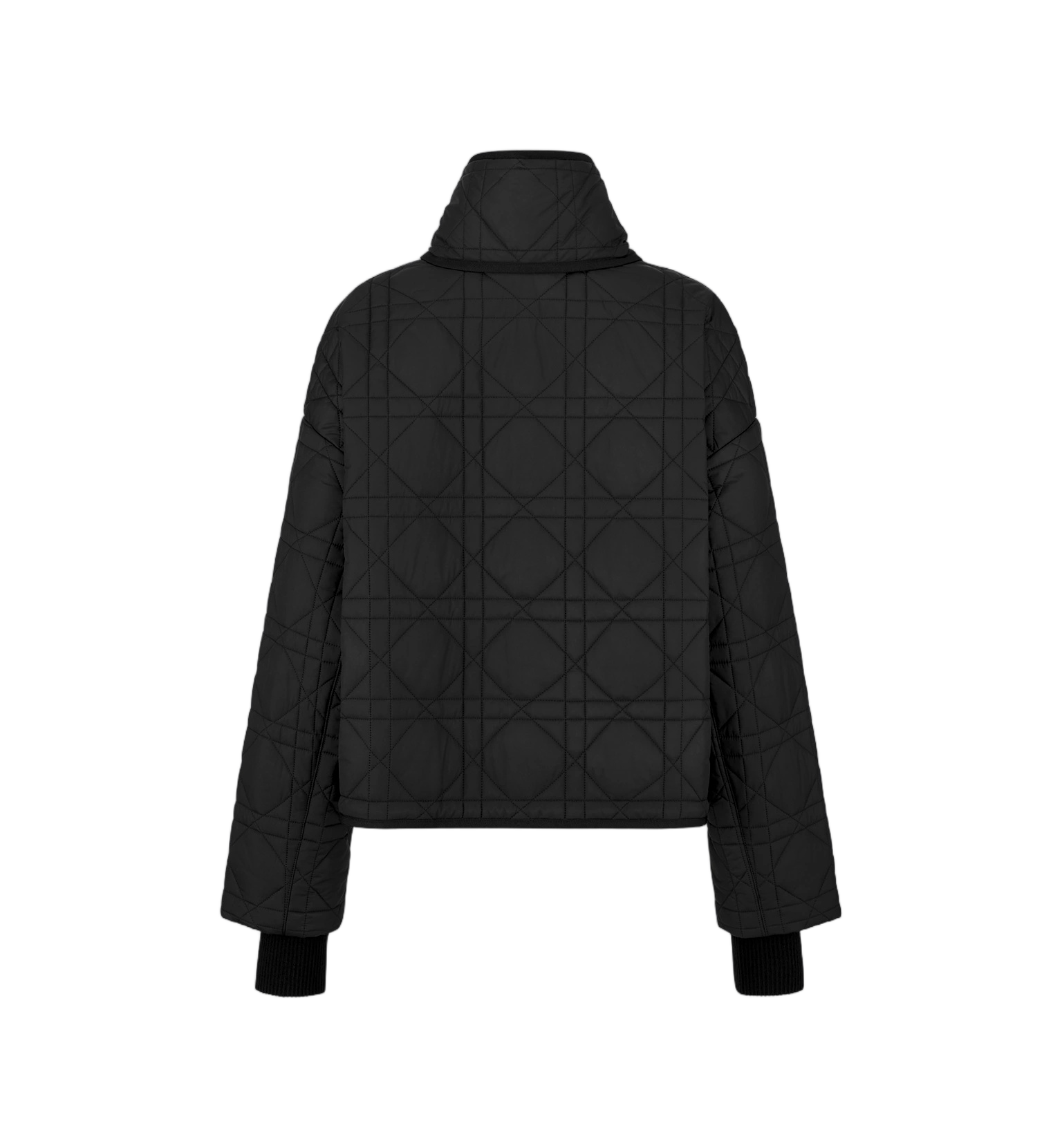 Quilted Black Cropped Boxy Coat