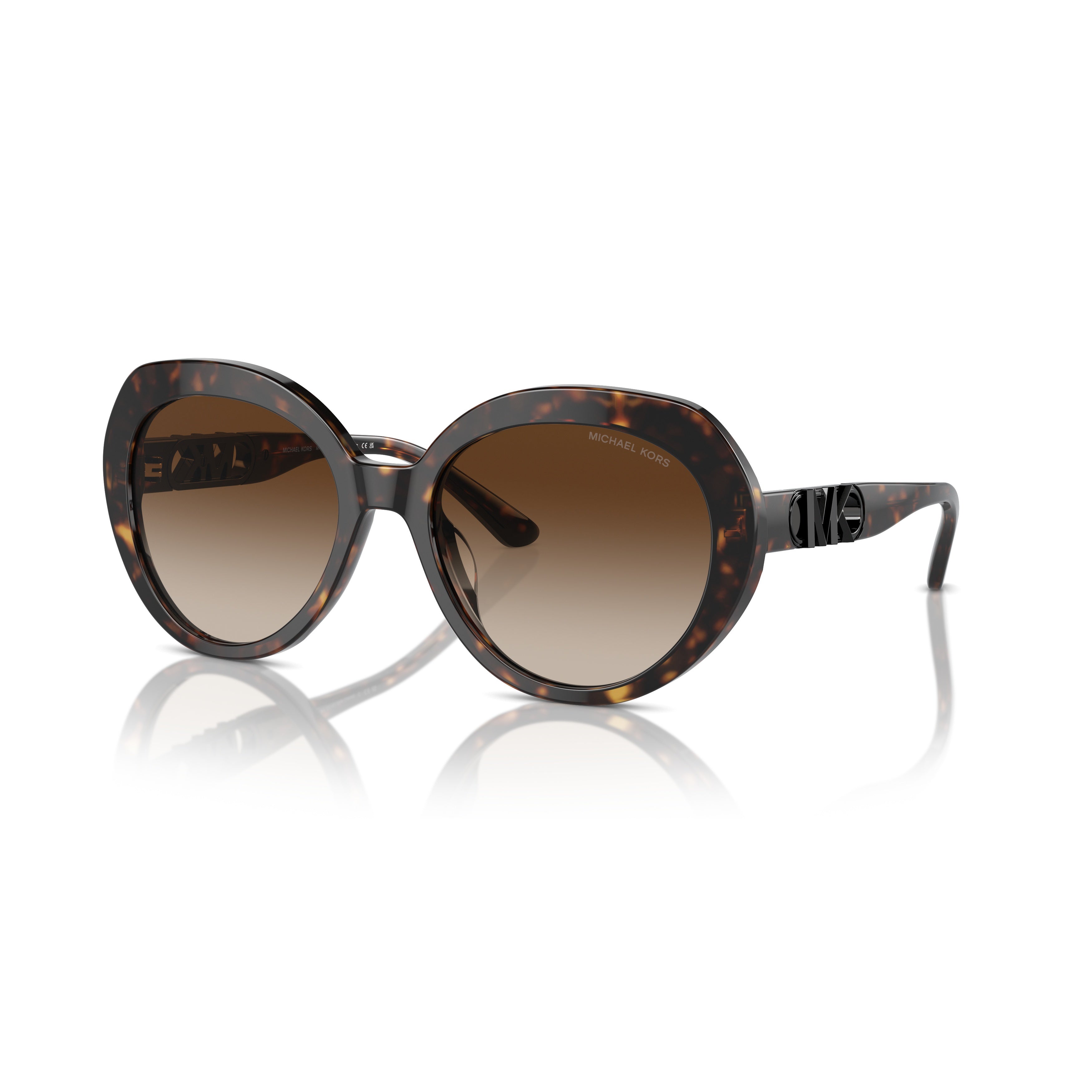 0mk2214u Oversized Round Sunglasses with Tortoiseshell Frame