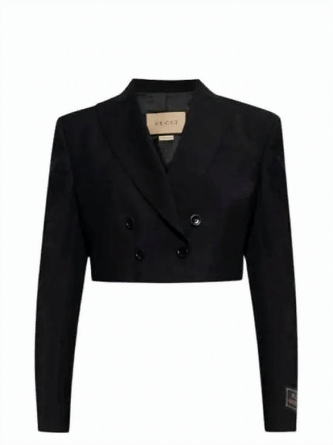Cropped Double-Breasted Jacket with Structured Silhouette