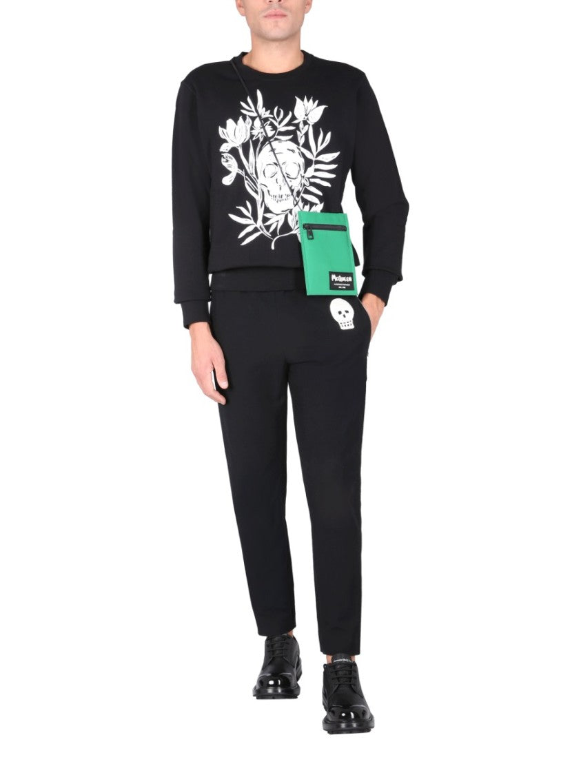 Jogging Pants With Embroidered Skull