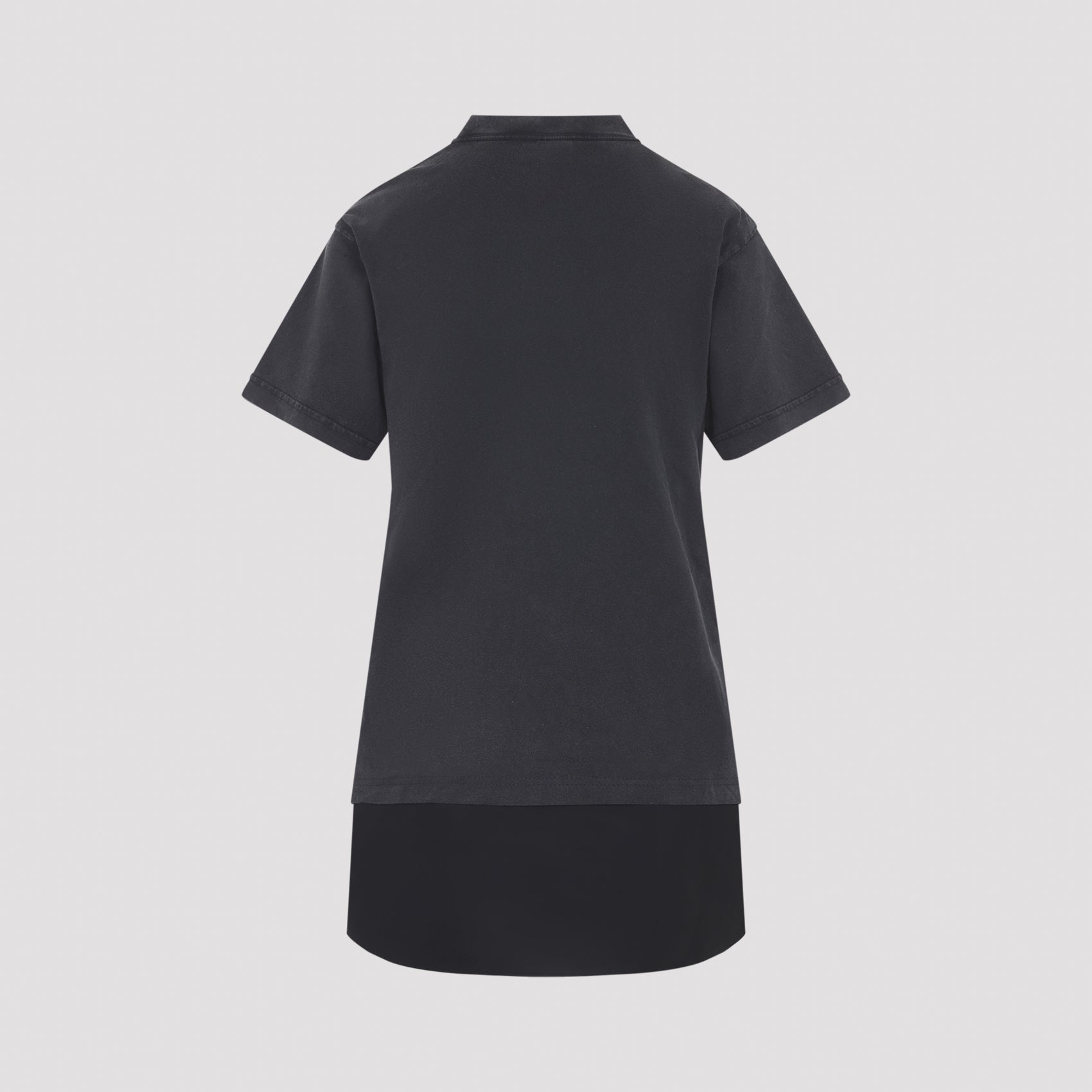 Layered High-Neck Cotton Dress