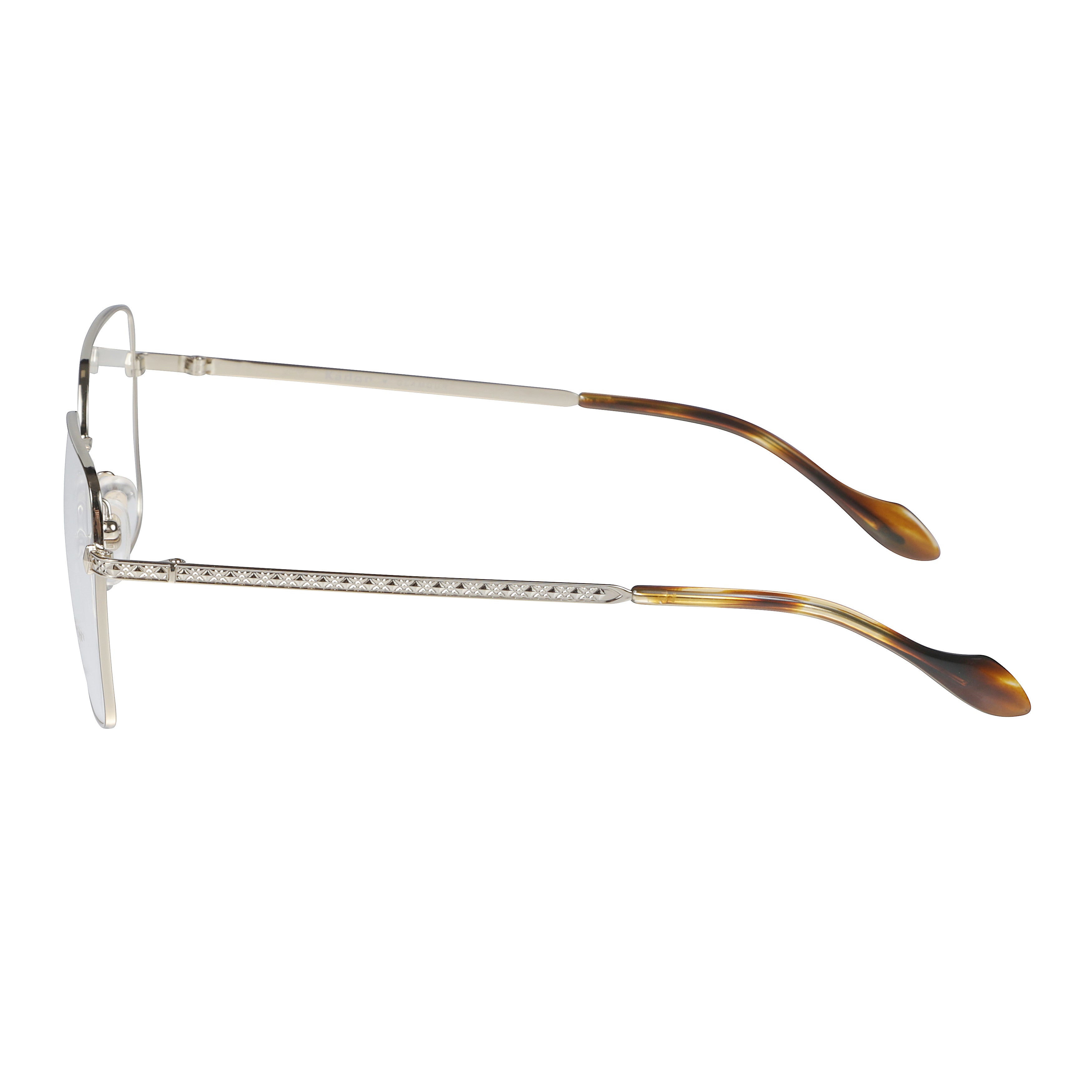 Irys-V Geometric Square Eyeglasses with Silver Metal Frame