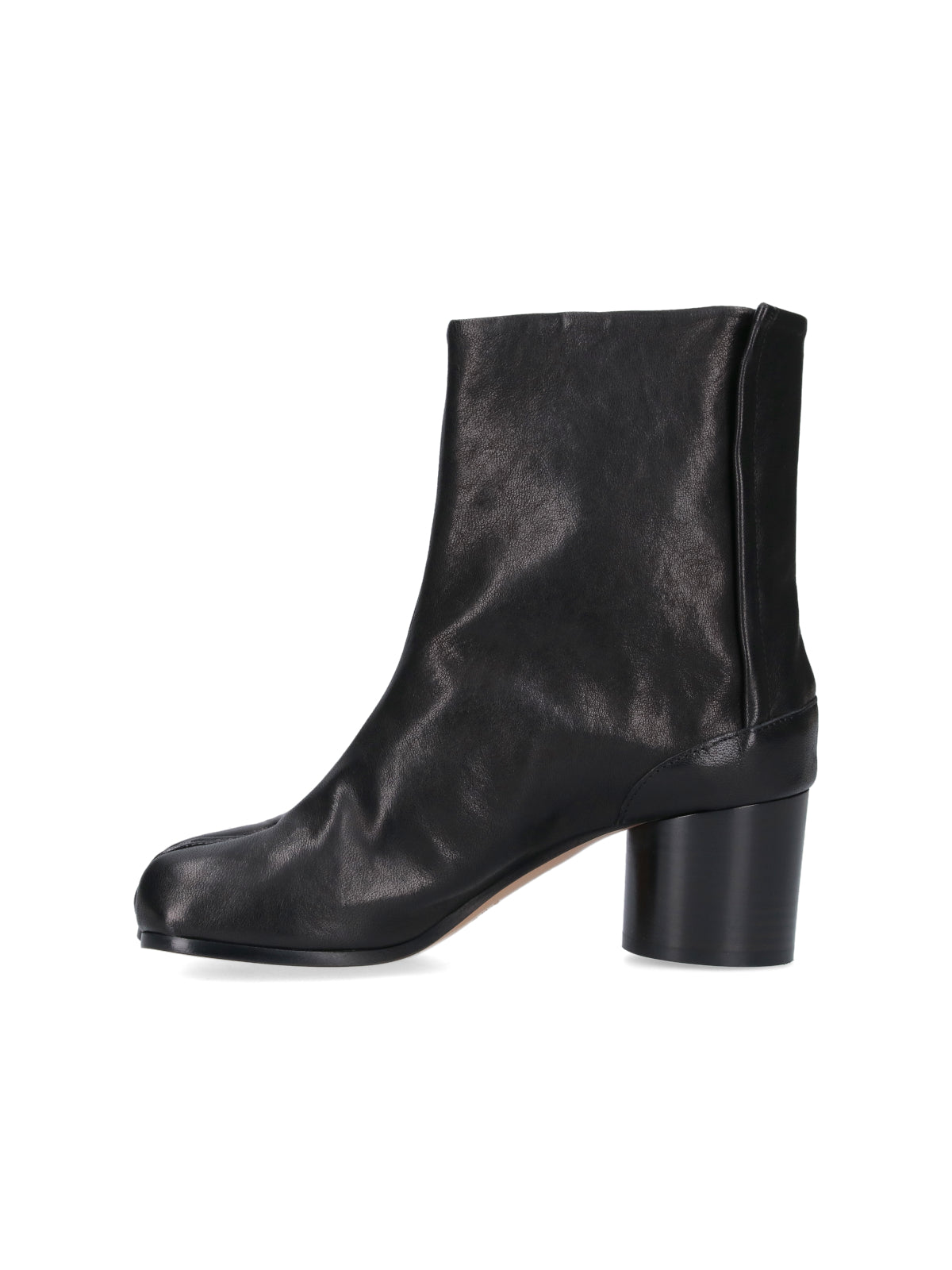 Black Nappa Leather Tabi Ankle Boots