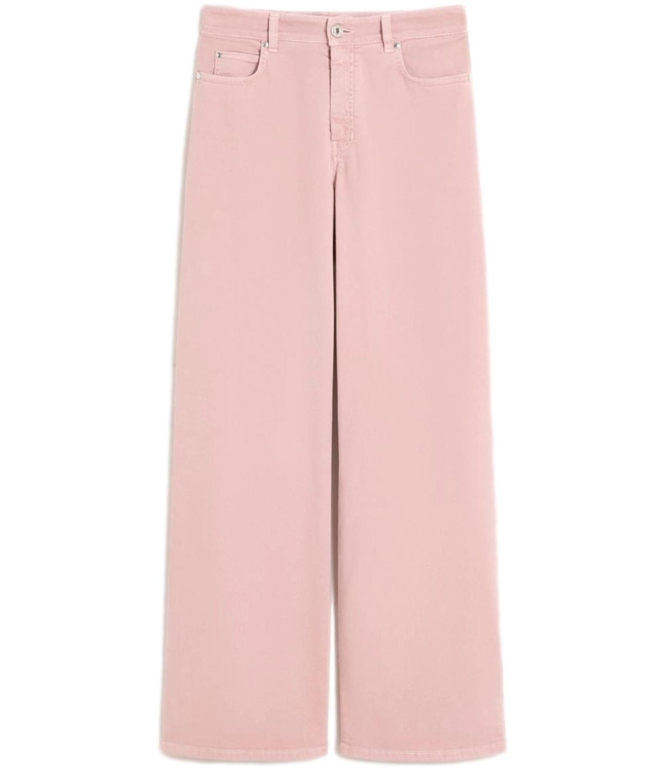 Pink Cotton Stretch Trousers