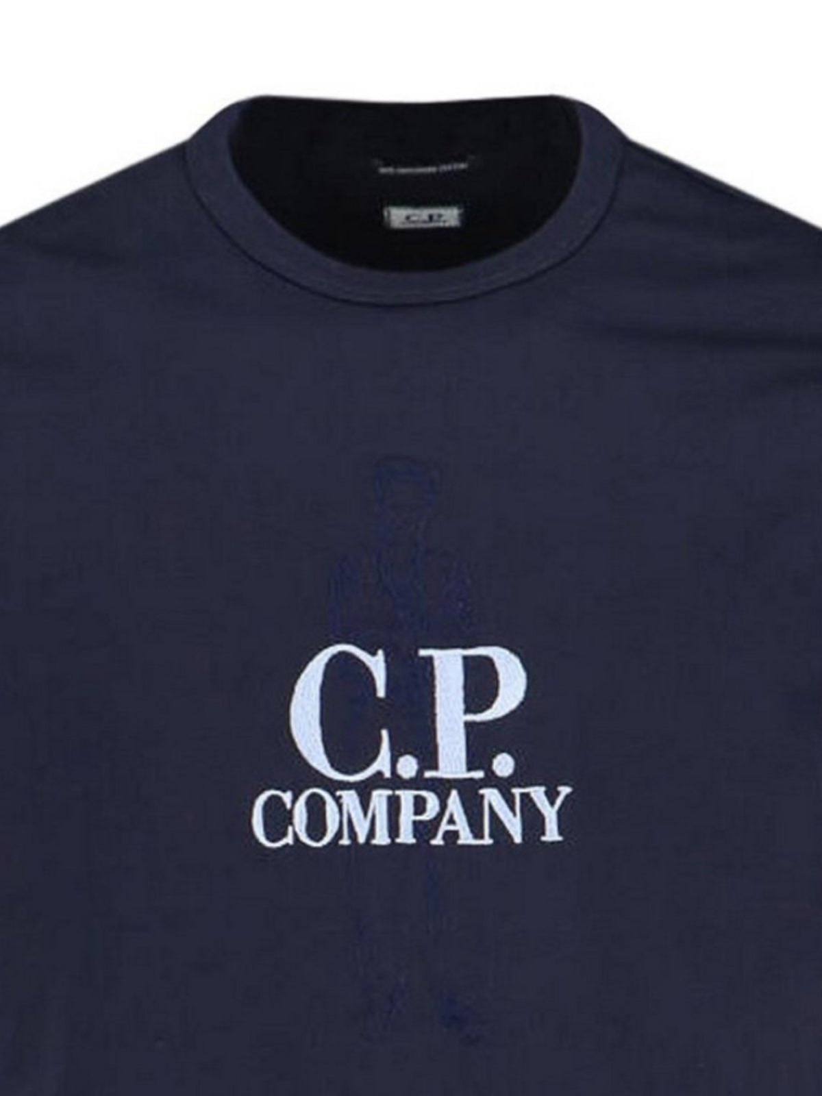 Short-Sleeved Blue T-Shirt with Logo Print