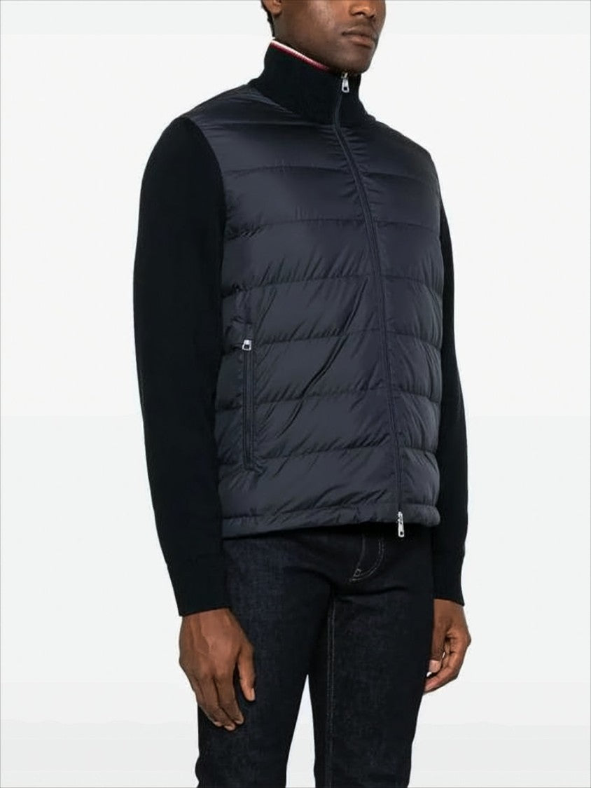 Quilted Padded Jacket with Knitted Accents