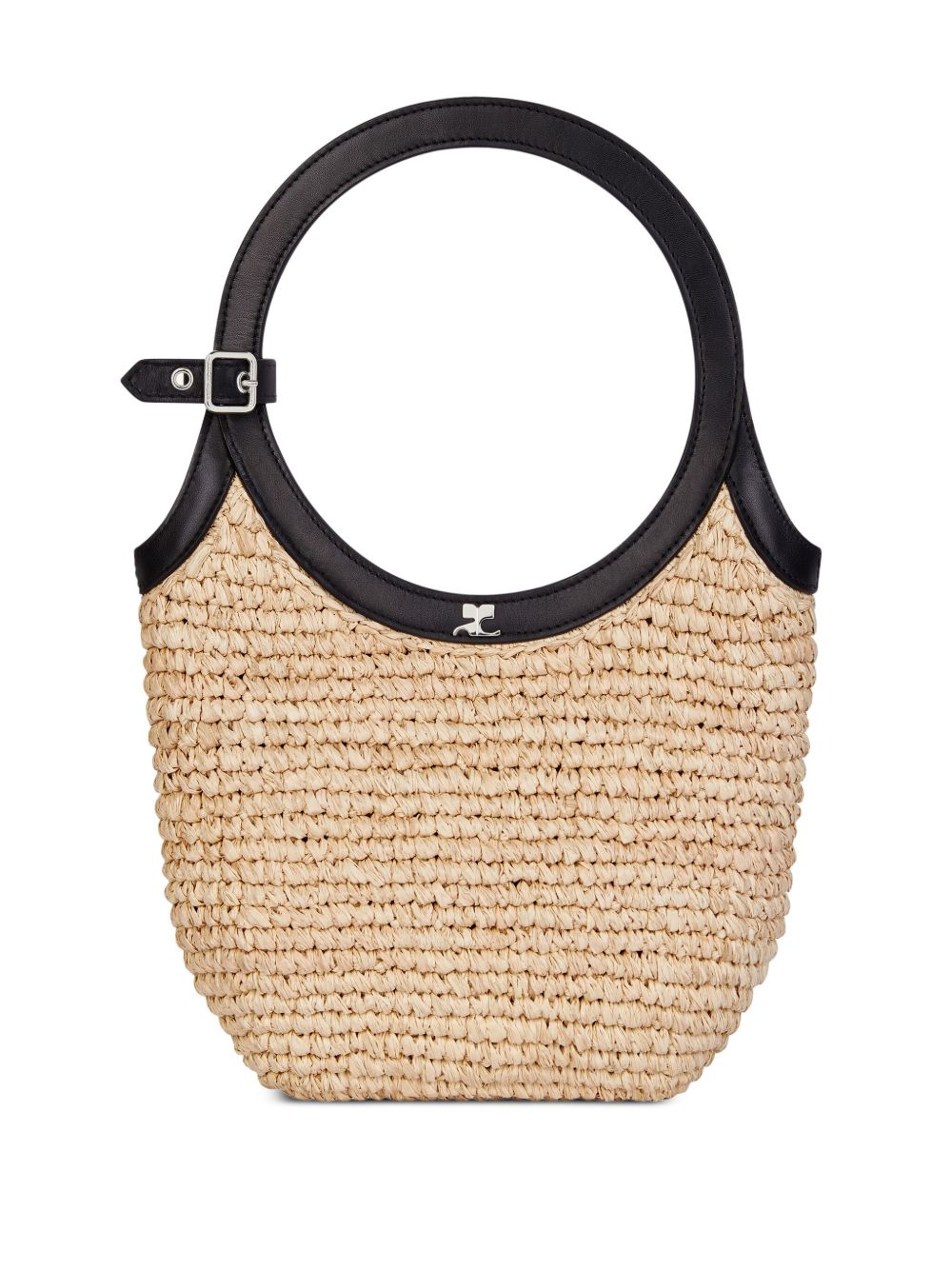 Woven Sand Beige Open-Top Bag