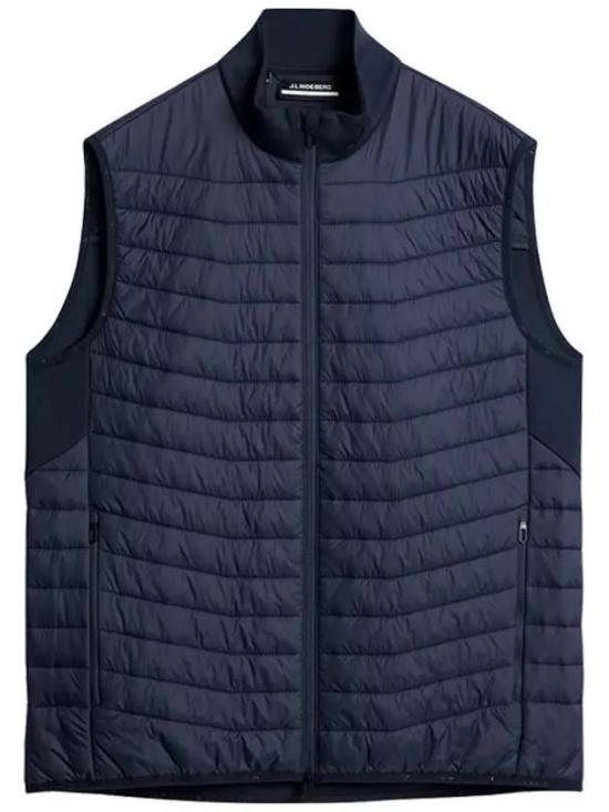 Horizontal Quilted Sleeveless Vest With Stand Collar