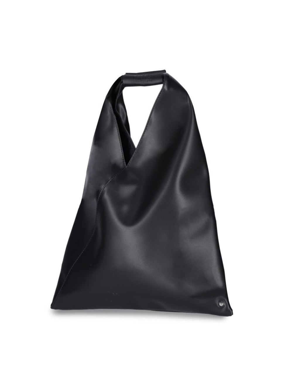 Black Faux Leather Small "Japanese" Tote Bag