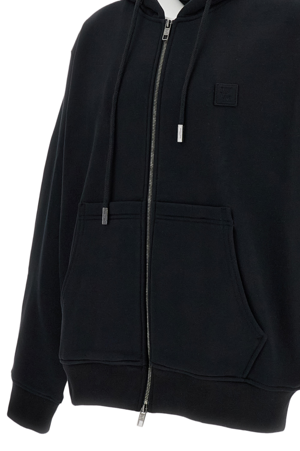 Structured Cotton Zip-Up Hoodie with Drawstring