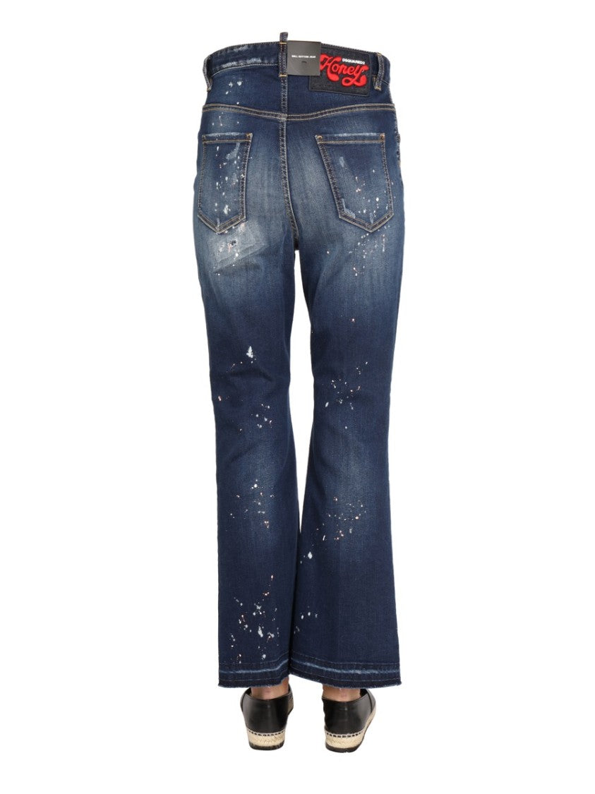 High-Waisted Wide-Leg Denim Jeans