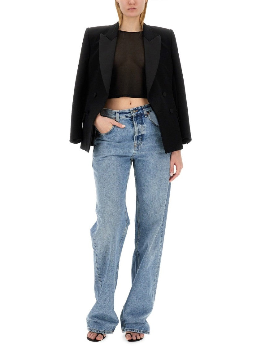 Straight-Leg Denim Jeans With Subtle Fading