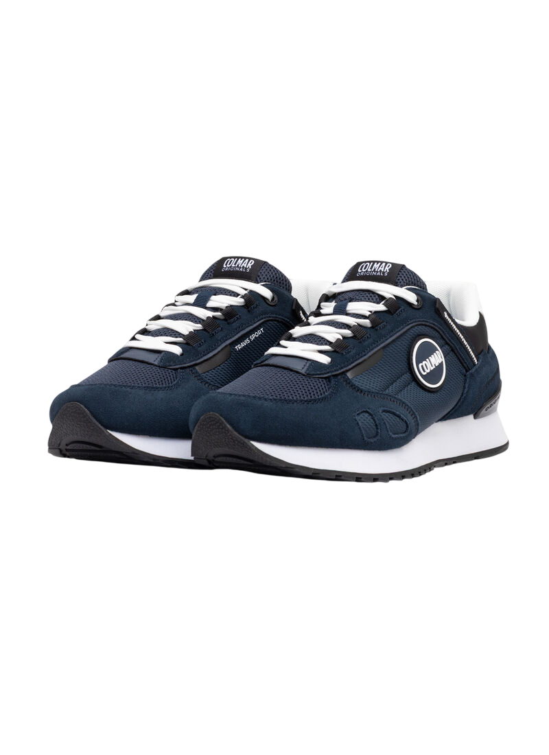 Textured Nylon Sneakers with Suede Inserts