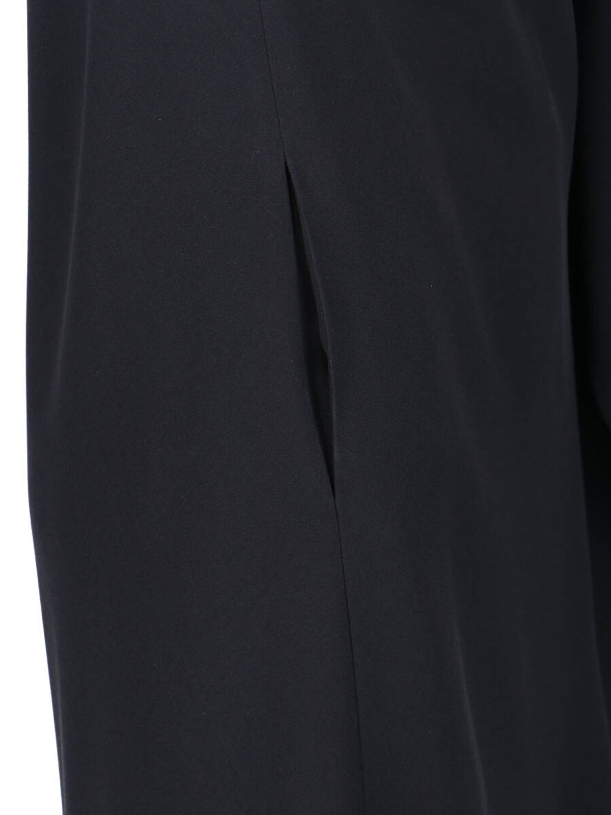 Black One-Shoulder Draped Wool Dress