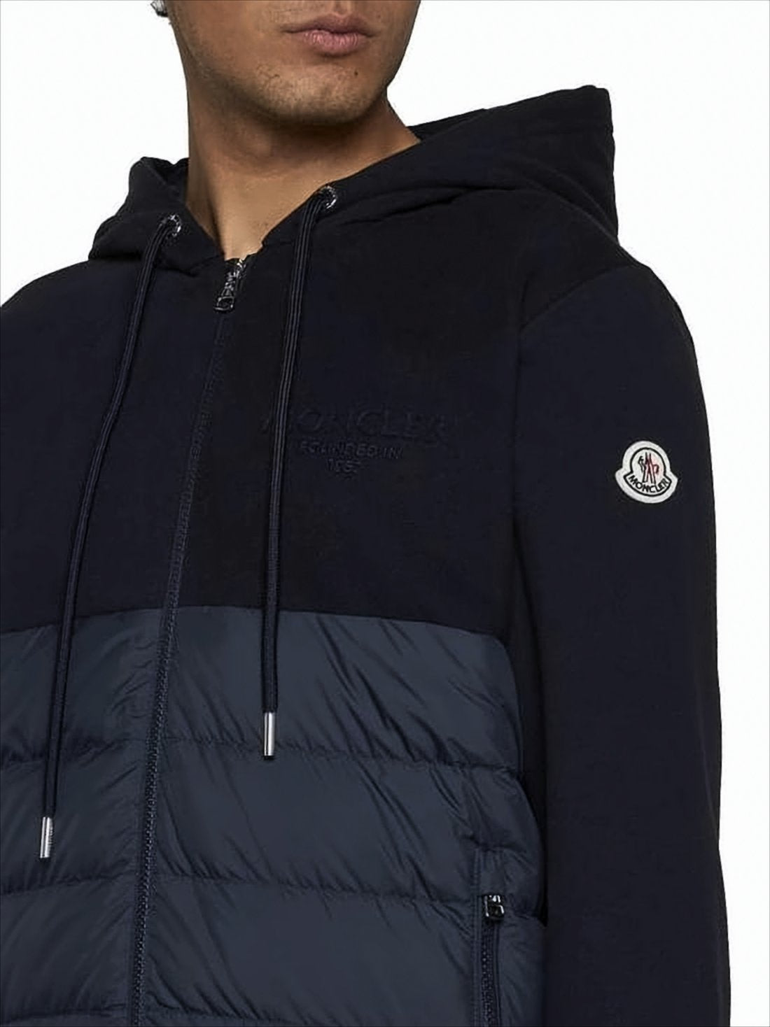 Quilted Padded Blue Jacket with Hood